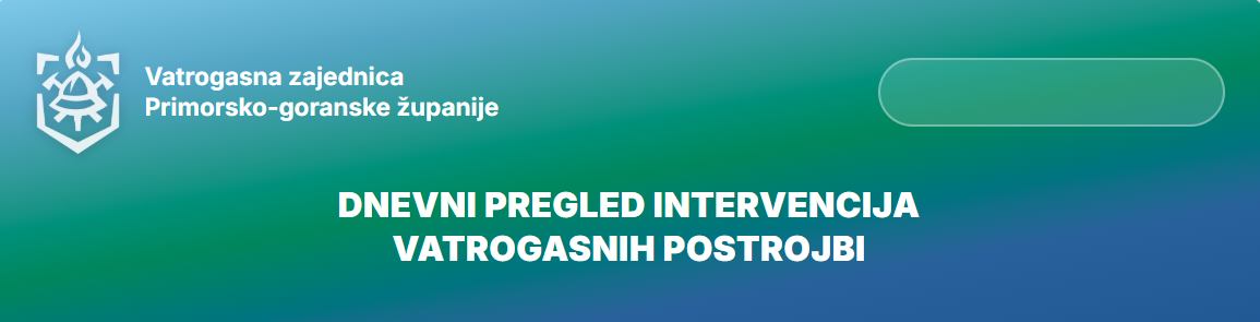 Dnevni pregled intervencija vatrogasnih postrojbi